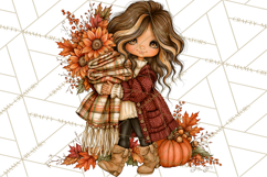 Autumn Adventures Cozy Fall Girl Clipart PNG Product Image 3