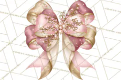 Elegant Christmas Clipart PNG, Pink Champagne Christmas Product Image 3