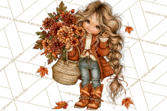 Autumn Adventures Cozy Fall Girl Clipart PNG Product Image 4