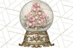 Elegant Christmas Clipart PNG, Pink Champagne Christmas Product Image 5