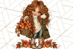 Autumn Adventures Cozy Fall Girl Clipart PNG Product Image 5