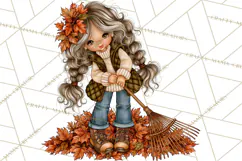 Autumn Adventures Cozy Fall Girl Clipart PNG Product Image 3