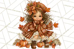 Autumn Adventures Cozy Fall Girl Clipart PNG Product Image 4