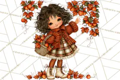 Autumn Adventures Cozy Fall Girl Clipart PNG Product Image 5