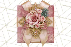 Elegant Christmas Clipart PNG, Pink Champagne Christmas Product Image 3