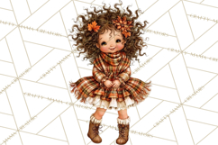 Autumn Adventures Cozy Fall Girl Clipart PNG Product Image 5
