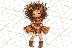 Autumn Adventures Cozy Fall Girl Clipart PNG Product Image 5
