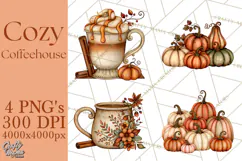Cozy Fall Coffeehouse PNG Clipart Product Image 1