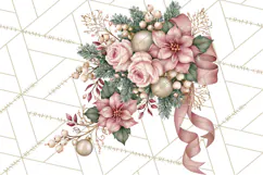 Elegant Christmas Clipart PNG, Pink Champagne Christmas Product Image 4