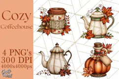 Cozy Fall Coffeehouse PNG Clipart Product Image 1