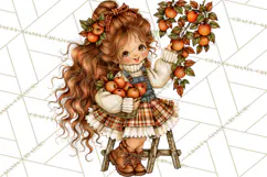 Autumn Adventures Cozy Fall Girl Clipart PNG Product Image 5