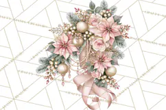 Elegant Christmas Clipart PNG, Pink Champagne Christmas Product Image 5