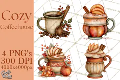 Cozy Fall Coffeehouse PNG Clipart Product Image 1