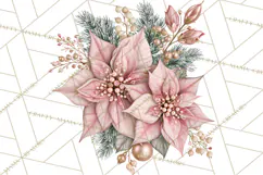 Elegant Christmas Clipart PNG, Pink Champagne Christmas Product Image 2