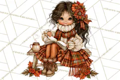 Autumn Adventures Cozy Fall Girl Clipart PNG Product Image 2