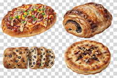 Bread PNG | Watercolor Bakery Food Bagel Baguette Pastry Product Image 7