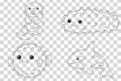 Cute Sea Animal Coloring Pages | Dolphin Shark Turtle Whale Product Image 7
