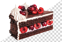 Cherry Dessert | Watercolor Fruit Summer cake pastry bakery Product Image 7