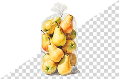 Yellow Pear | Watercolor fruit fresh harvest farm garden png Product Image 7