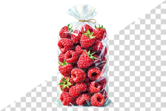 Raspberry PNG | Watercolor Fruit Sweet Juicy Summer Fresh Product Image 7