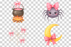 Cute Pink Ribbon Halloween | Witch Hat Jack o&#039; Lantern PNG Product Image 7
