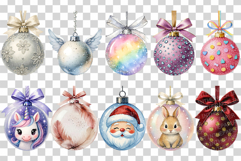 Christmas Tree Ball | Watercolor Ornament Clip art Holiday Product Image 7