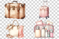 Pink Summer Vacation | Watercolor Beach Travel Holiday PNG Product Image 7