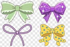 Cute Bow | Clipart SVG EPS PNG Ribbon Heart Polka Dot Stripe Product Image 7