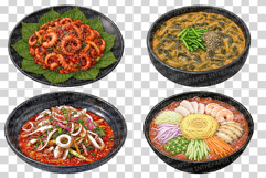 Korean Summer Health Food | Watercolor Cuisine Clipart PNG Product Image 7