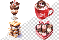 Cute Valentine Day Pink Chocolate | Watercolor dessert sweet Product Image 7