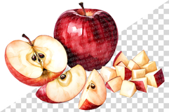 Watercolor Red Apple | Fruit Sweet Juicy Summer Fresh PNG Product Image 7