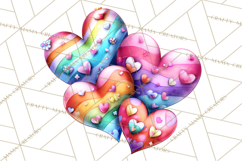 Swirling Valentine Hearts Continuous Line Art Pink Heart Product Image 3