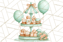 Baby Nursery Clipart PNG, Mint Cream Baby Shower Decor Product Image 4