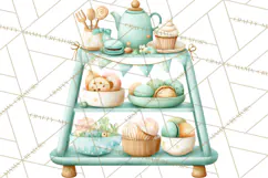 Baby Nursery Clipart PNG, Mint Cream Baby Shower Decor Product Image 5
