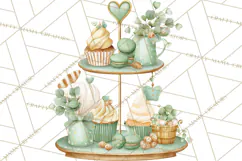 Baby Nursery Clipart PNG, Mint Cream Baby Shower Decor Product Image 2