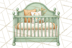 Baby Nursery Clipart PNG, Mint Cream Baby Shower Decor Product Image 4