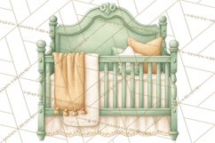 Baby Nursery Clipart PNG, Mint Cream Baby Shower Decor Product Image 5