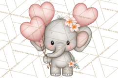 Valentine Jungle Animals PNG, Mini World, Cute Safari Hearts Product Image 5