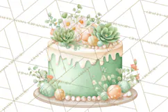 Baby Nursery Clipart PNG, Mint Cream Baby Shower Decor Product Image 2