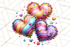 Swirling Valentine Hearts Continuous Line Art Pink Heart Product Image 4