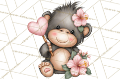 Valentine Jungle Animals PNG, Mini World, Cute Safari Hearts Product Image 3