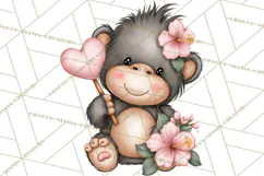 Valentine Jungle Animals PNG, Mini World, Cute Safari Hearts Product Image 3