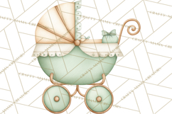 Baby Nursery Clipart PNG, Mint Cream Baby Shower Decor Product Image 5
