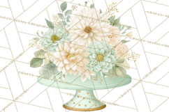 Baby Nursery Clipart PNG, Mint Cream Baby Shower Decor Product Image 4