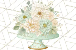 Baby Nursery Clipart PNG, Mint Cream Baby Shower Decor Product Image 4