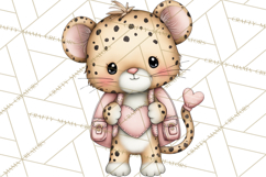 Valentine Jungle Animals PNG, Mini World, Cute Safari Hearts Product Image 4