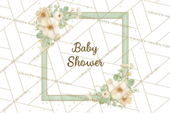Baby Nursery Clipart PNG, Mint Cream Baby Shower Decor Product Image 5