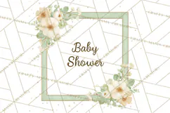 Baby Nursery Clipart PNG, Mint Cream Baby Shower Decor Product Image 5
