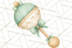 Baby Nursery Clipart PNG, Mint Cream Baby Shower Decor Product Image 3