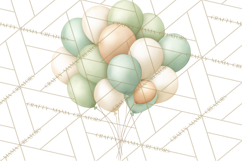 Baby Nursery Clipart PNG, Mint Cream Baby Shower Decor Product Image 4